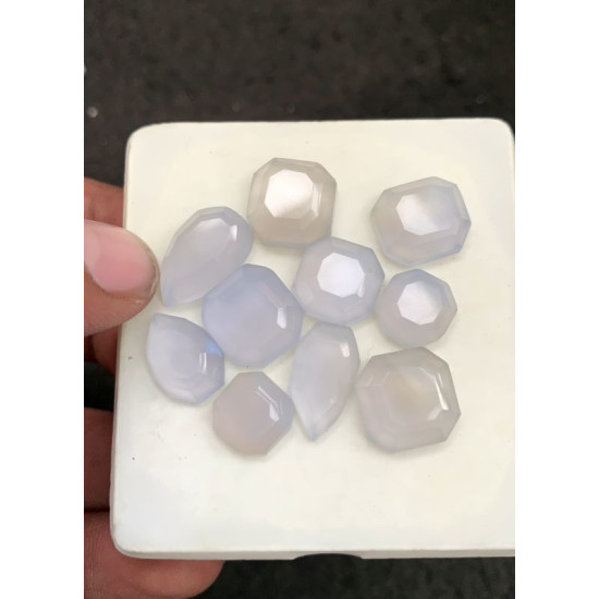 High Quality Natural Blue Chalcedony Step Cut Mix Shape Cabochons Gemstone For Jewelry