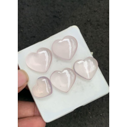 High Quality Natural Rose Quartz Smooth Heart Shape Cabochons Gemstone For Jewelry