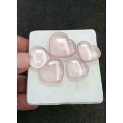 High Quality Natural Rose Quartz Smooth Heart Shape Cabochons Gemstone For Jewelry