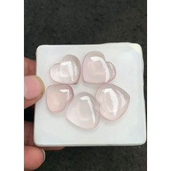 High Quality Natural Rose Quartz Smooth Heart Shape Cabochons Gemstone For Jewelry