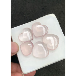 High Quality Natural Rose Quartz Smooth Heart Shape Cabochons Gemstone For Jewelry