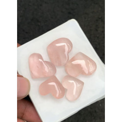 High Quality Natural Rose Quartz Smooth Heart Shape Cabochons Gemstone For Jewelry