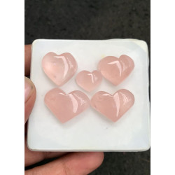 High Quality Natural Rose Quartz Smooth Heart Shape Cabochons Gemstone For Jewelry