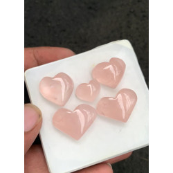 High Quality Natural Rose Quartz Smooth Heart Shape Cabochons Gemstone For Jewelry