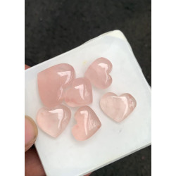 High Quality Natural Rose Quartz Smooth Heart Shape Cabochons Gemstone For Jewelry