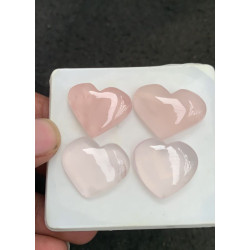 High Quality Natural Rose Quartz Smooth Heart Shape Cabochons Gemstone For Jewelry