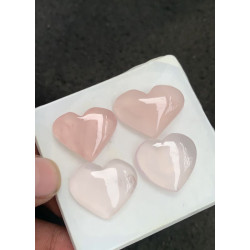 High Quality Natural Rose Quartz Smooth Heart Shape Cabochons Gemstone For Jewelry