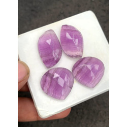 High Quality Natural Amethyst Rose Cut Pair Fancy Shape Cabochons Gemstone For Jewelry