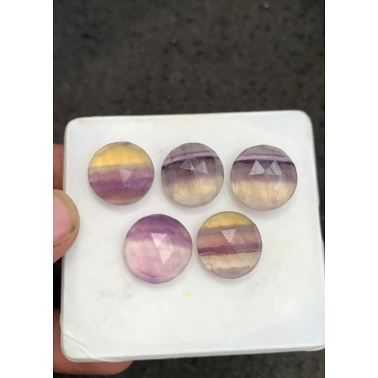 High Quality Natural Fluorite Rose Cut Round Shape Cabochons Gemstone For Jewelry