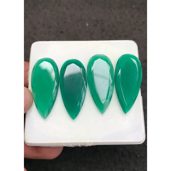 High Quality Natural Green Onyx Both Side Adjust Cut Fancy Shape Cabochons Gemstone For Jewelry