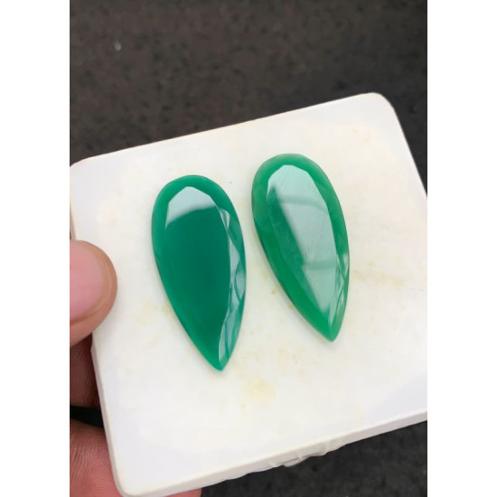 High Quality Natural Green Onyx Both Side Adjust Cut Fancy Shape Cabochons Gemstone For Jewelry