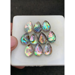 High Quality Natural Abalone Shell Pearl and Crystal Doublet Smooth Pear Shape Cabochons Gemstone For Jewelry