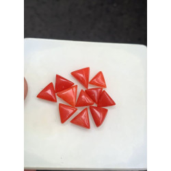 Beautiful High Quality Natural Red Coral Smooth Trillion Shape Cabochons Gemstone For Jewelry