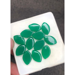 High Quality Natural Green Onyx Smooth Marquise Shape Cabochons Gemstone For Jewelry
